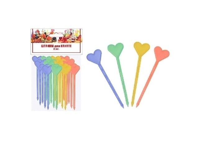 Шпажки для канапе Сердечки 20шт МГ76-67